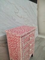 Handmade Bone Inlay Bedside - Image 3